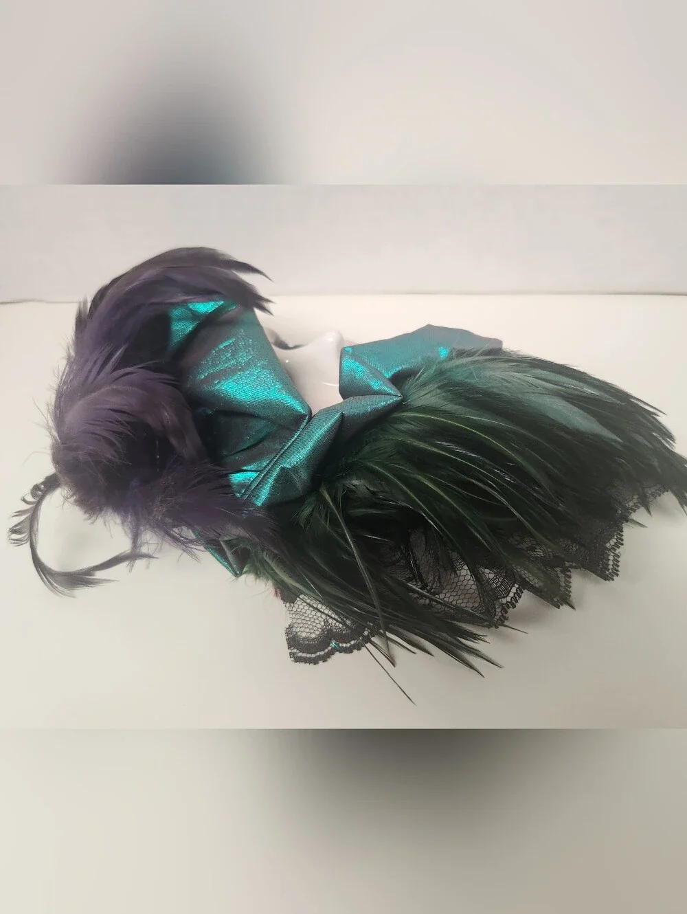 Signed & Numbered Lady Face Mask Wall Hanging Decor Feather 10